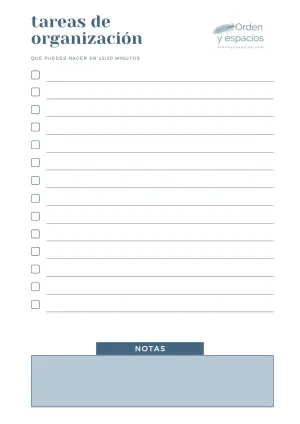 Lista de tareas cortas de la casa (gratis)